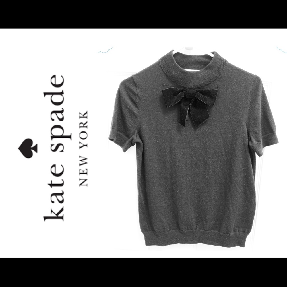 NWOT Kate Spade Bow Tie Wool Blend T shirt